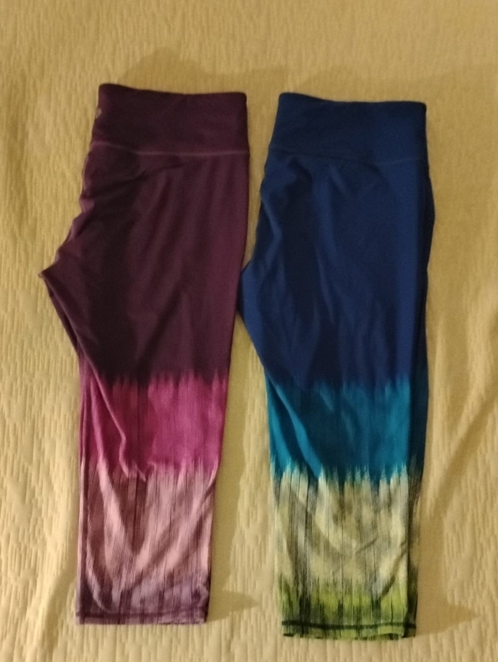 Athleta Ombre Tie-Dye Leggings - Purple & Blue